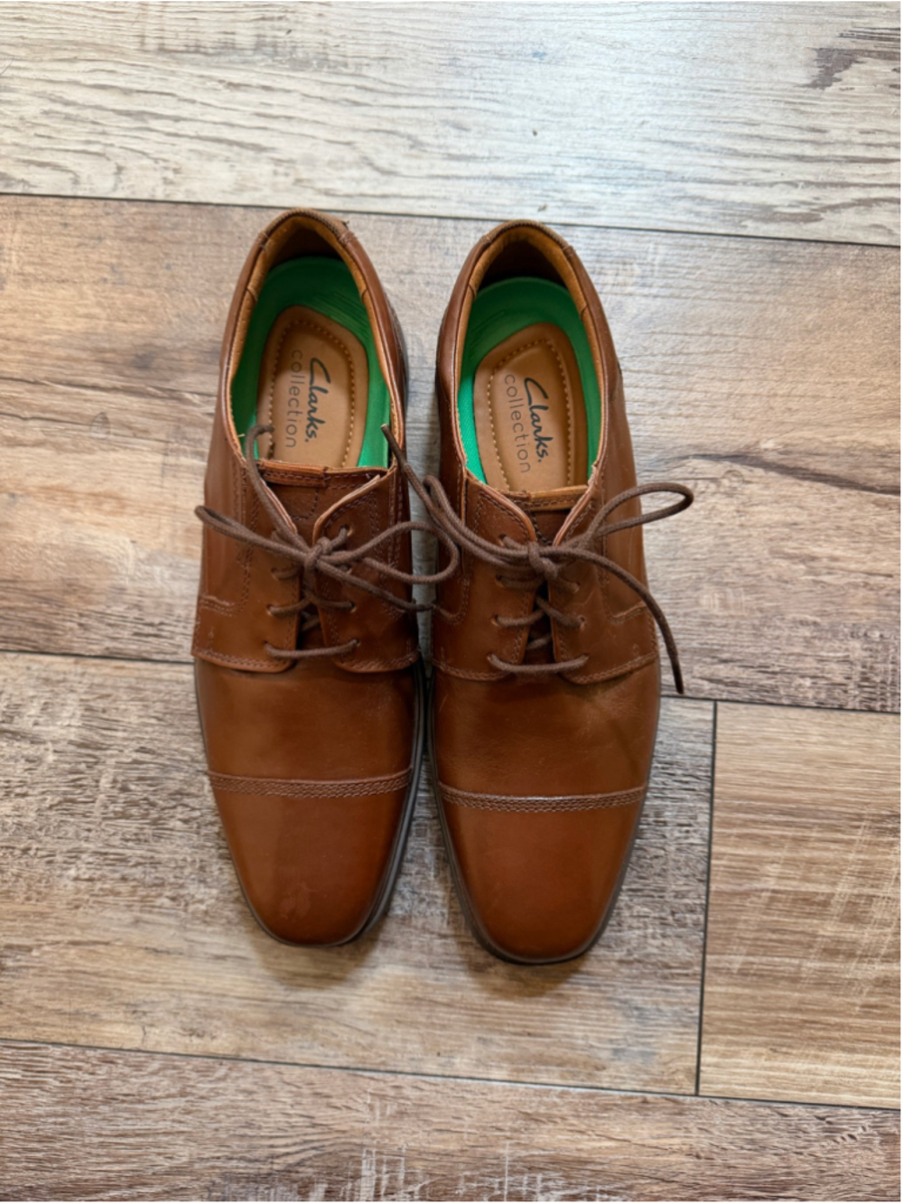 NWOT Men's Clarks Brown Leather Oxford Shoes Size 8.5
